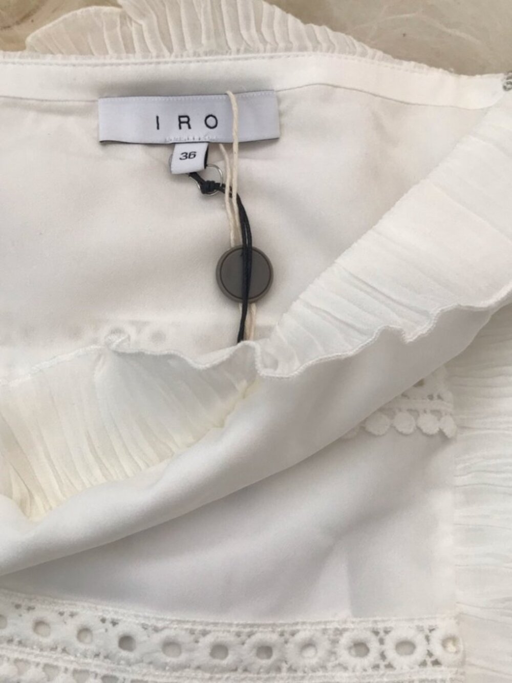 IRO Ruffled plissé gauze-trimmed crepe skirt 0946 - Picture 2 of 8